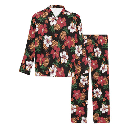 Hawaiian Themed Pattern Print Design H013 Men's Long Pajama Set