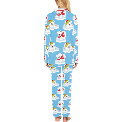Polar Bear Pattern Print Design PB06 Women's Long Pajama Set