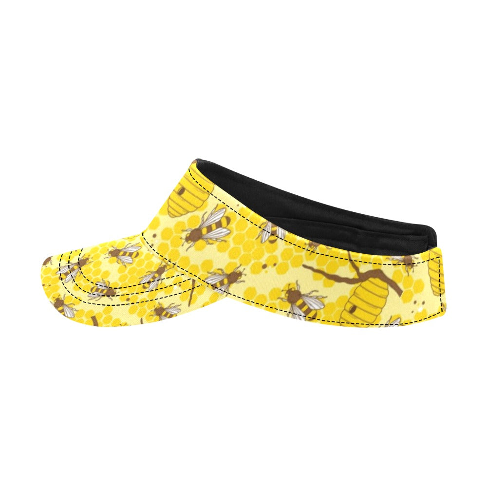 Bee With Honeycomb Print Design LKS302 Unisex Sun Visor