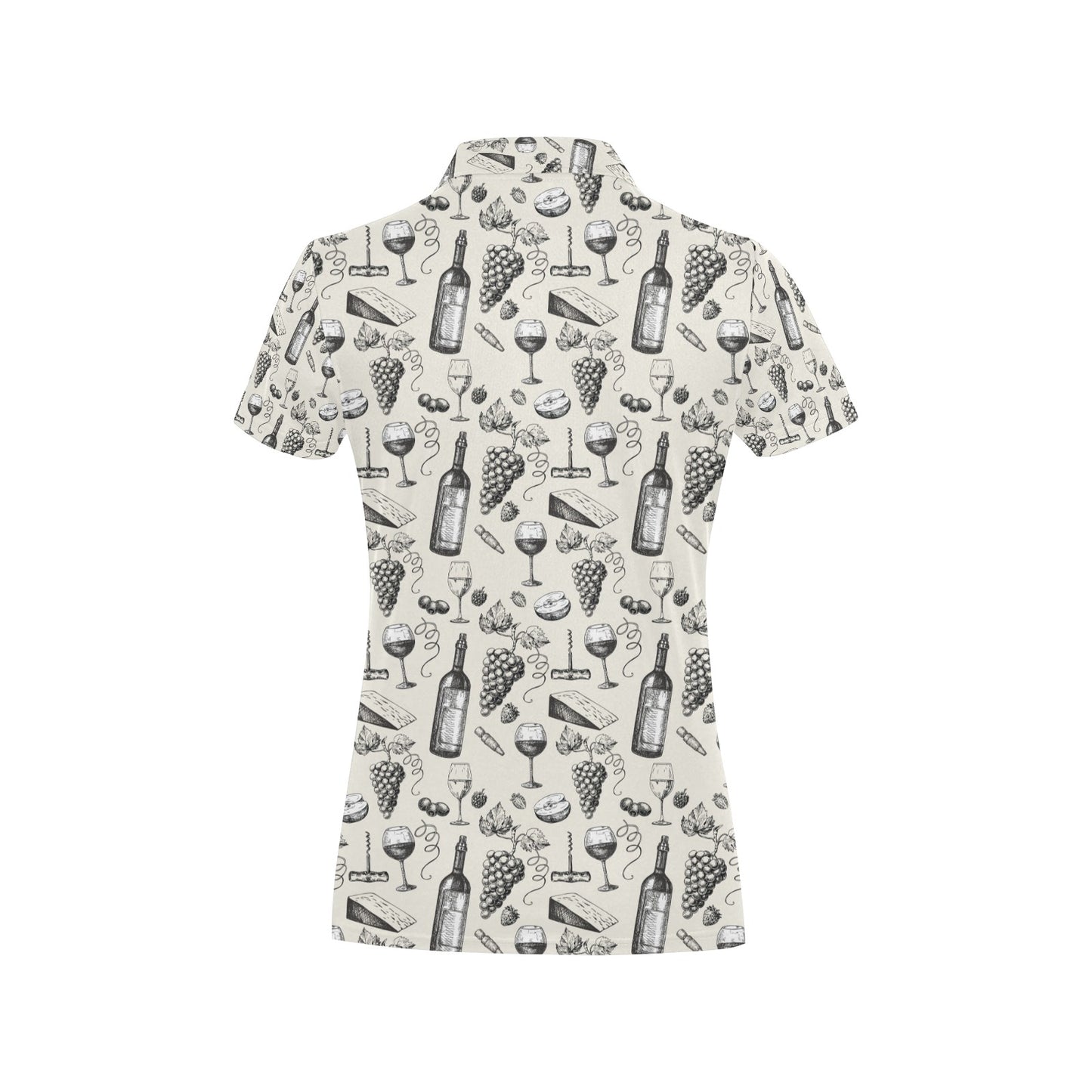 Wine Themed Print Design LKS306 Women's Polo Shirt