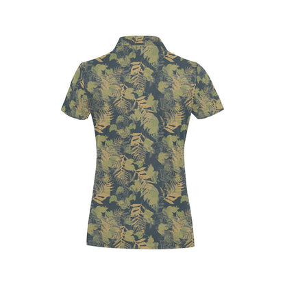 Camouflage Tropical Pattern Print Design 04 Women's Polo Shirt
