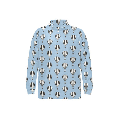 Ballon Pattern Print Design 05 Long Sleeve Polo Shirt For Men's