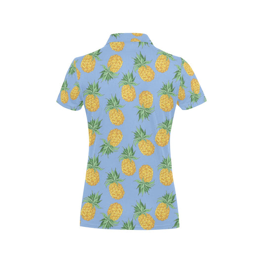 Pineapple Pattern Print Design A04 Women's Polo Shirt