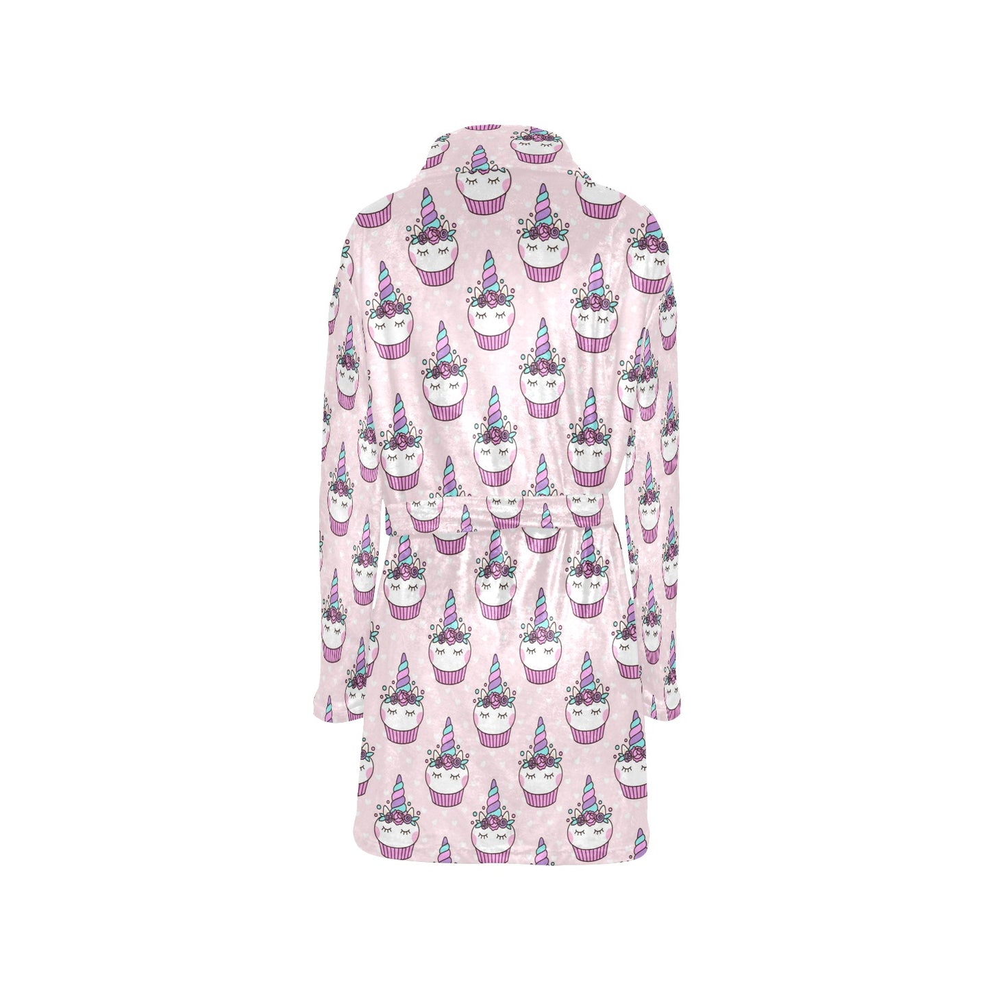 Cupcakes Unicorn Print Pattern Women's Fleece Robe