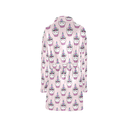 Cupcakes Unicorn Print Pattern Women's Fleece Robe