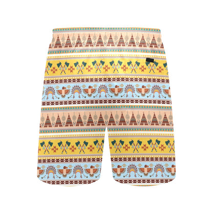 Native American Pattern Design Print Men's Swim Trunks Beach Shorts