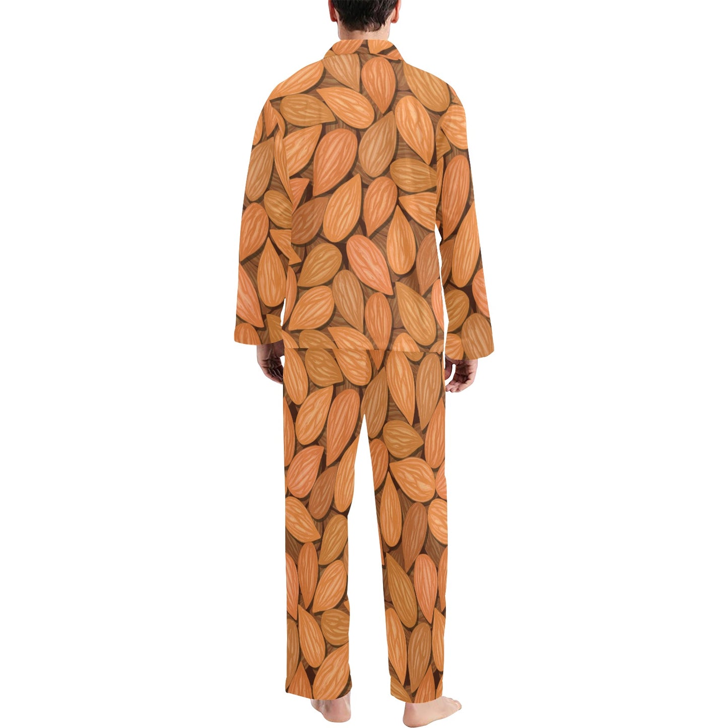 Almond Pattern Print Design 01 Men's Long Pajama Set