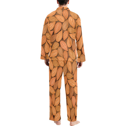 Almond Pattern Print Design 01 Men's Long Pajama Set