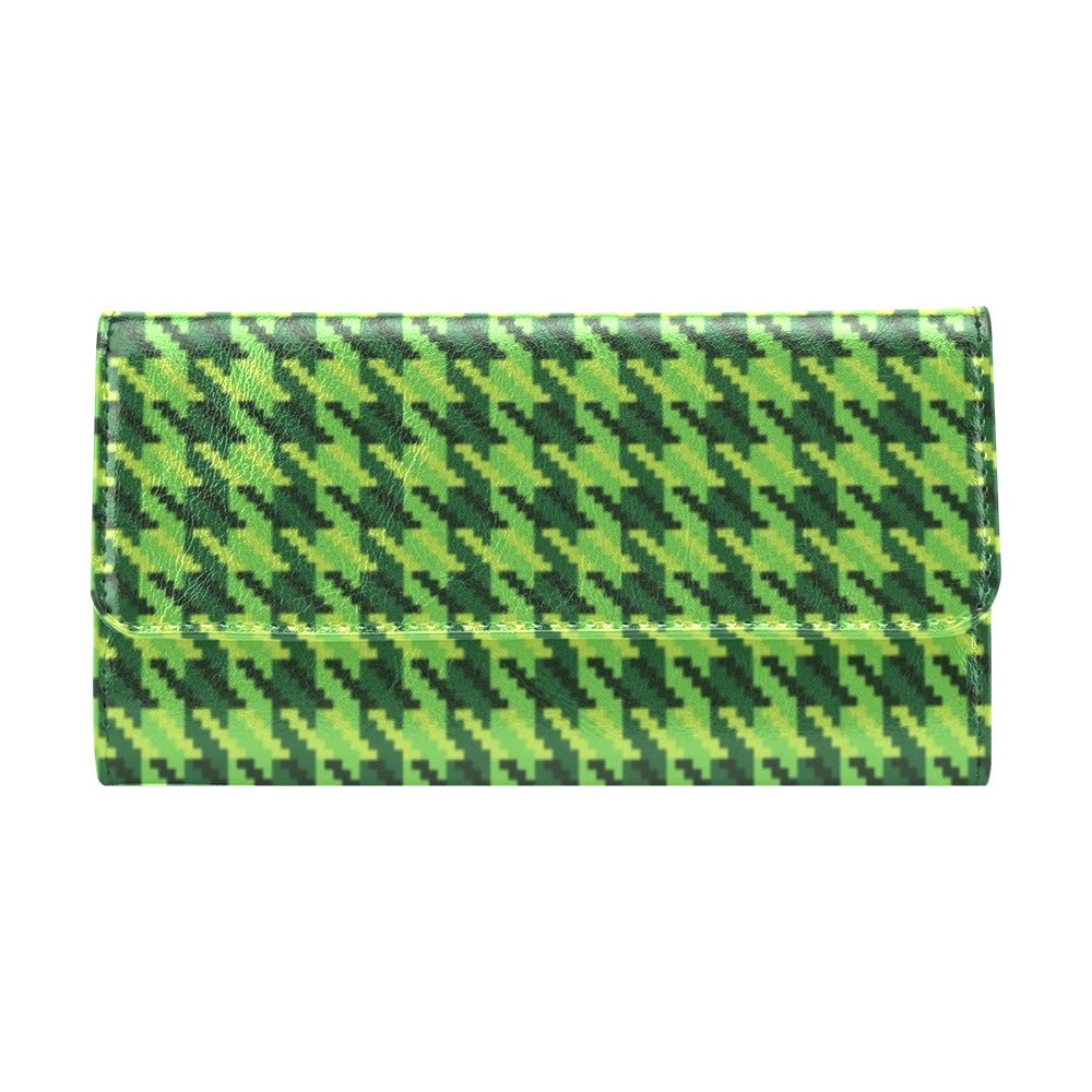 St Patricks Day Houndstooth Pattern Print LKS301 Women's Trifold Wallet
