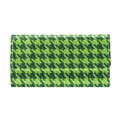 St Patricks Day Houndstooth Pattern Print LKS301 Women's Trifold Wallet