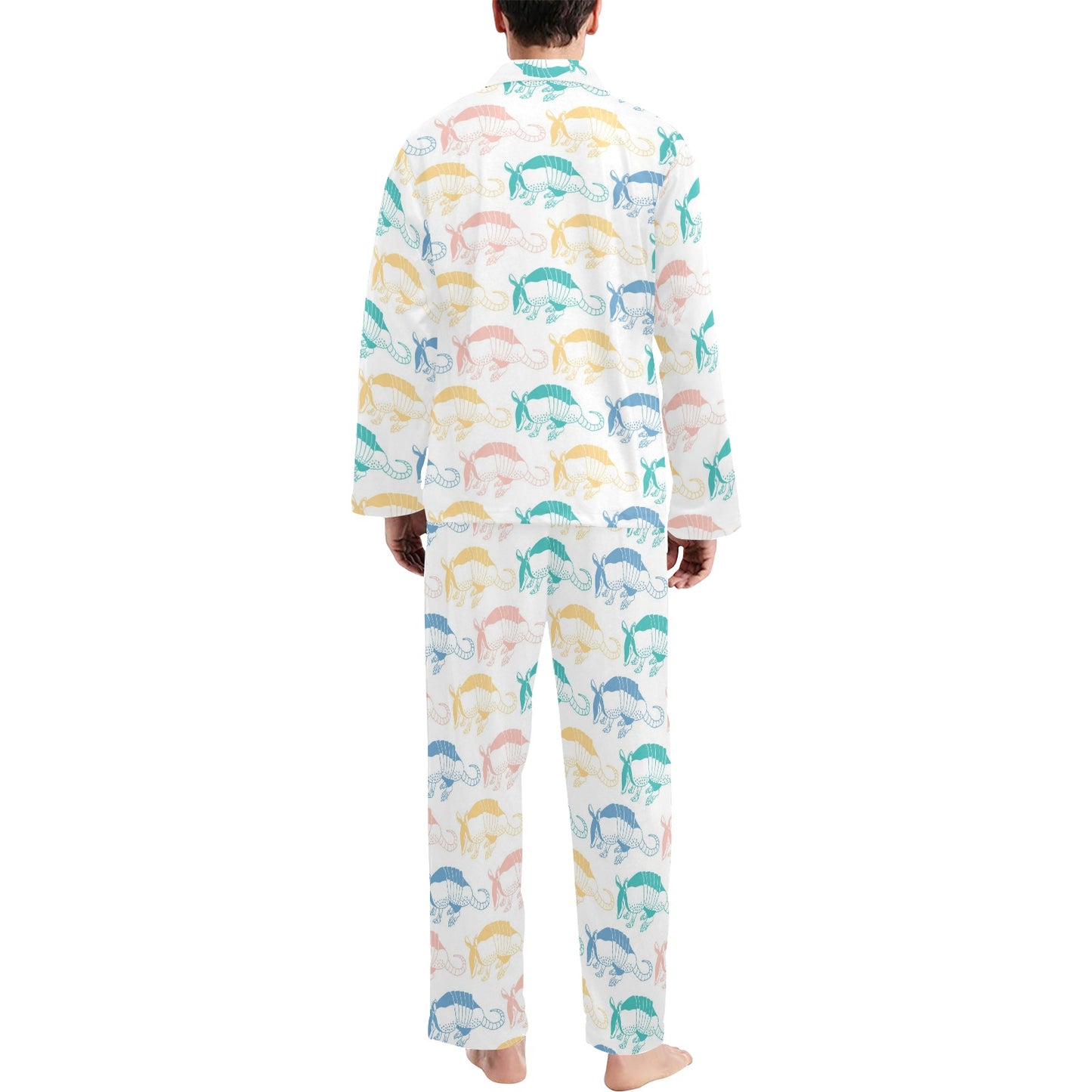 Armadillo Pattern Print Design 05 Men's Long Pajama Set