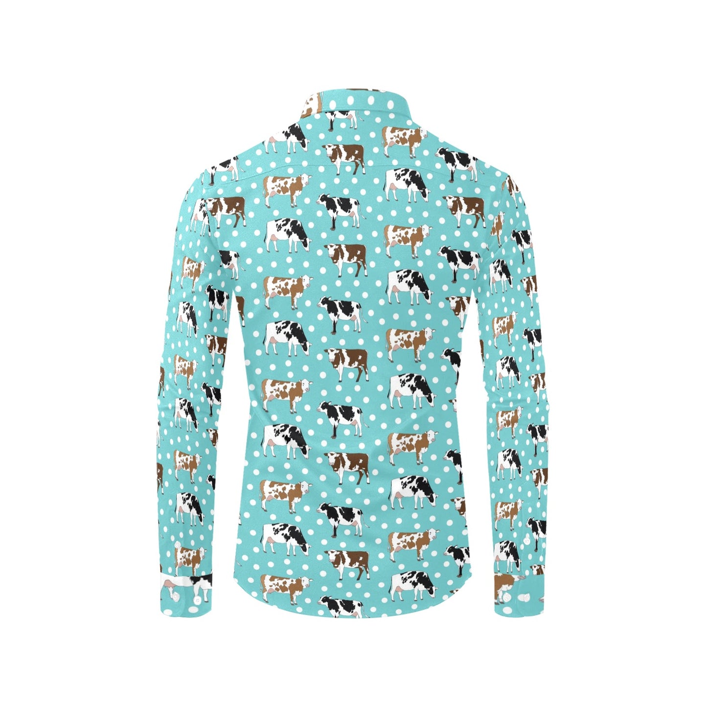 Cattle Print Design LKS405 Men's Long Sleeve Dress Shirt