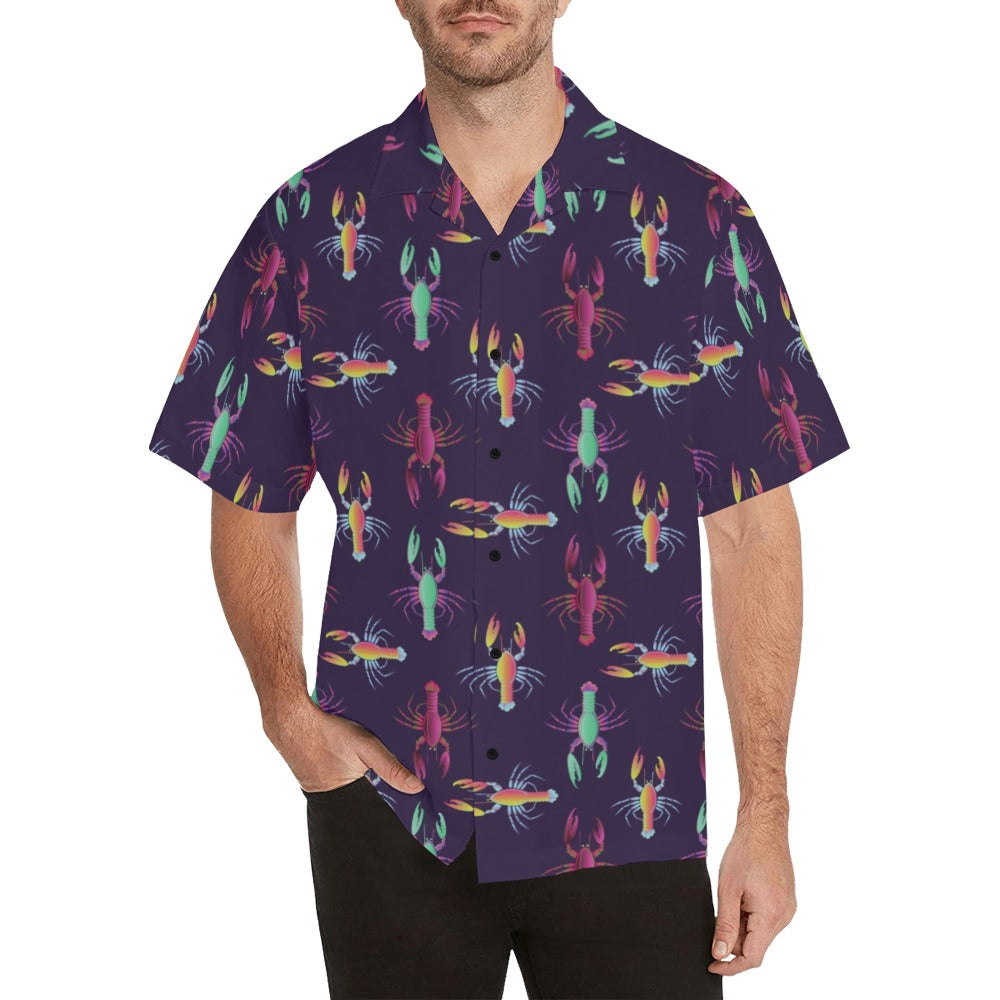 Lobster Print Design LKS402 Men's Men's Hawaiian Shirt