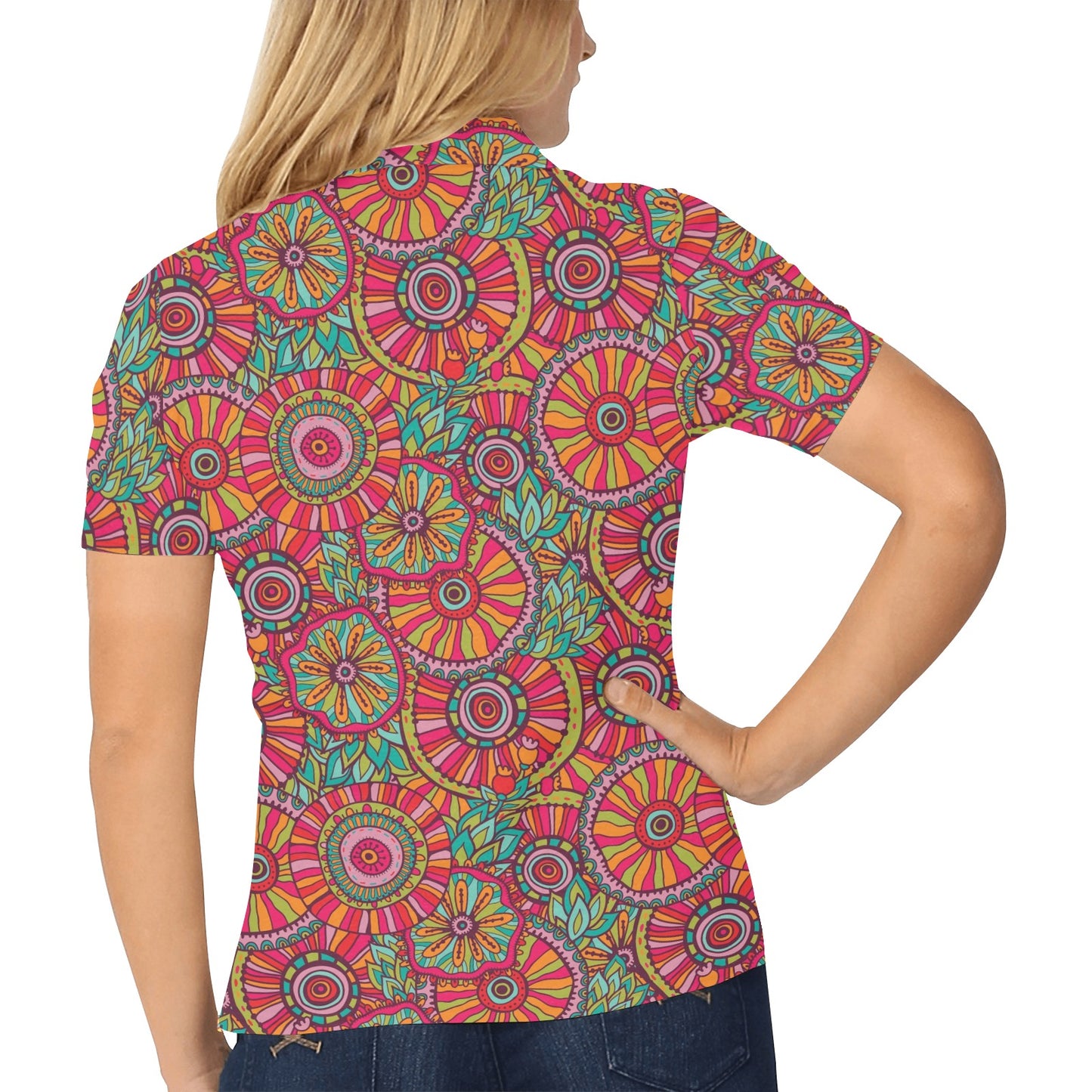 Boho Pattern Print Design 01 Women's Polo Shirt