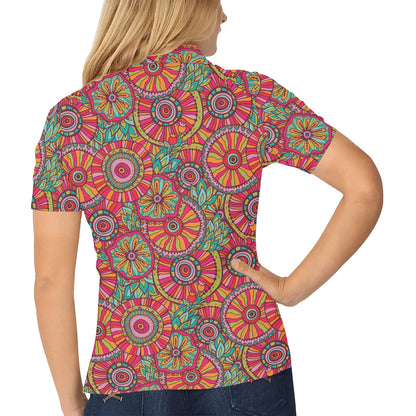 Boho Pattern Print Design 01 Women's Polo Shirt