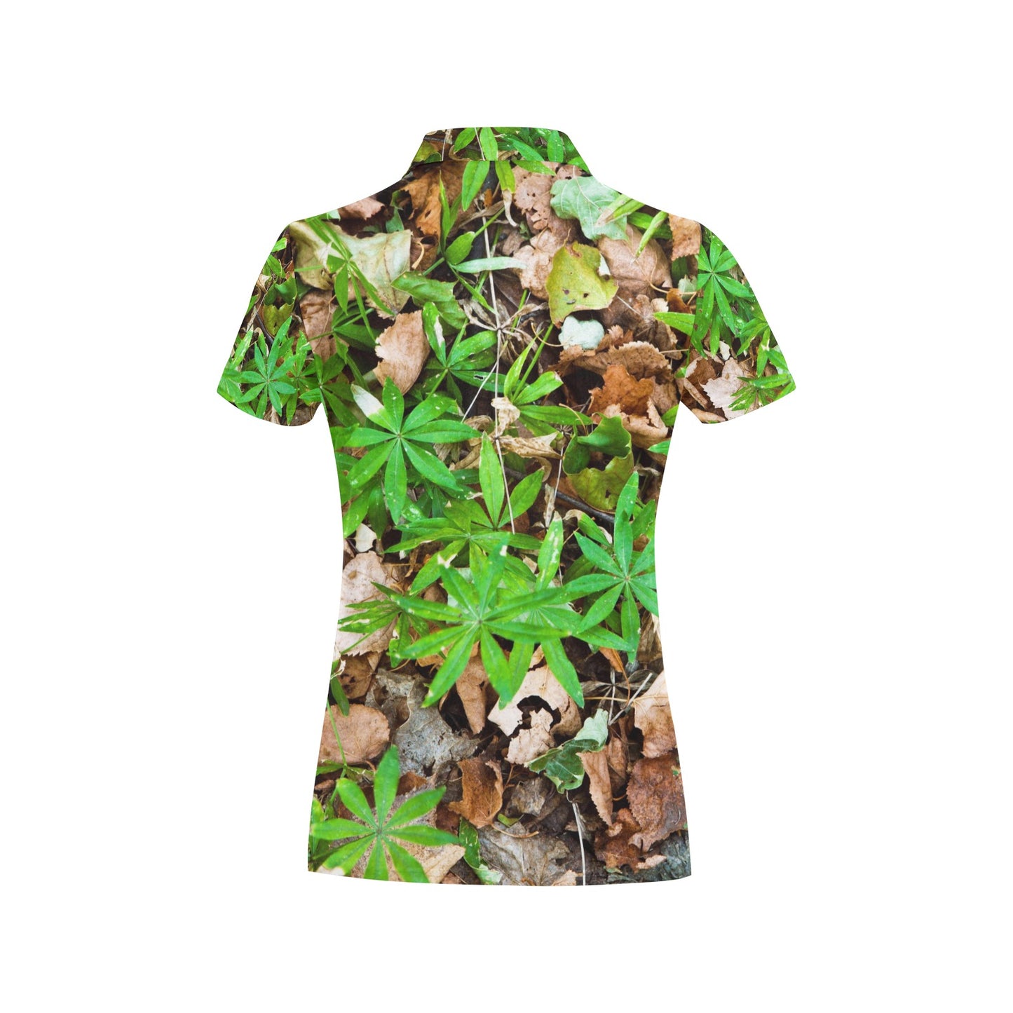 Camouflage Realistic Tree Fresh Print Women's Polo Shirt