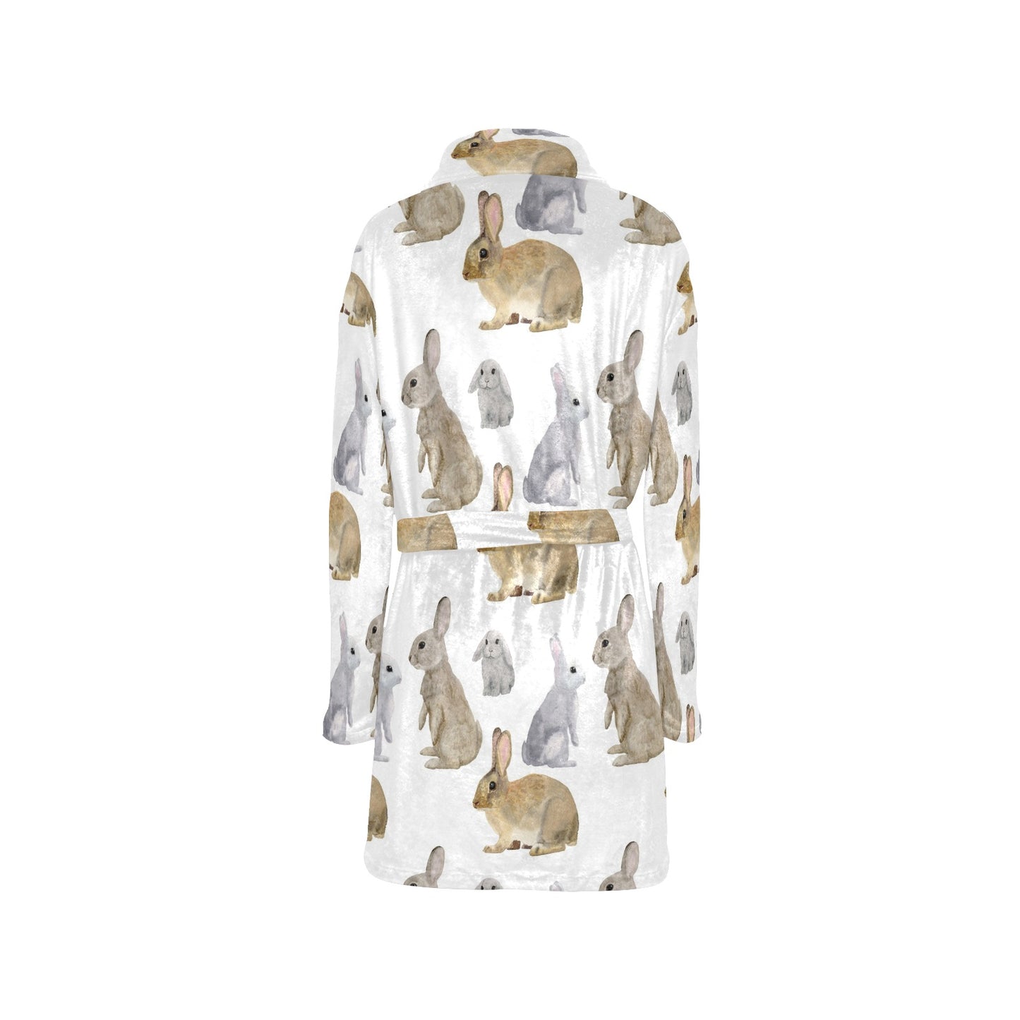Rabbit Pattern Print Design 02 Women's Fleece Robe