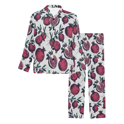 Pomegranate Pattern Print Design PG01 Men's Long Pajama Set