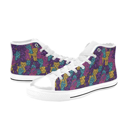 Yorkshire Terriers Print Design LKS3010 Men's High Top Canvas Shoes