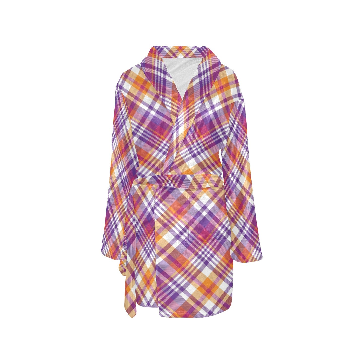 Madras Pattern Print Design 02 Women's Fleece Robe