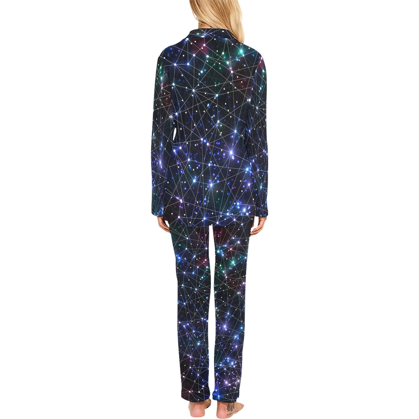 Cosmic Pattern Print Design 01 Women's Long Pajama Set
