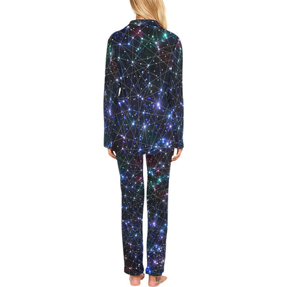 Cosmic Pattern Print Design 01 Women's Long Pajama Set