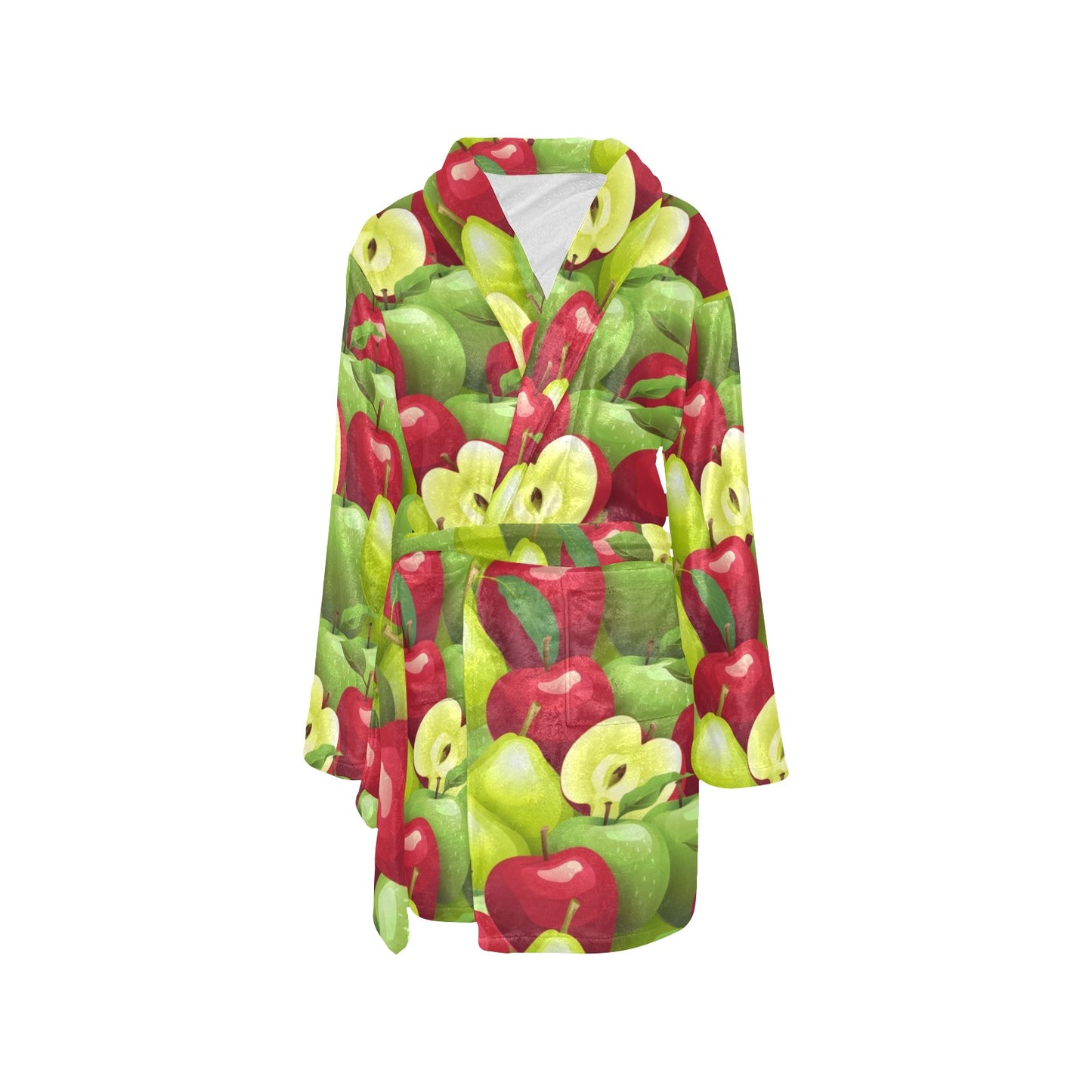 Apple Pattern Print Design AP03 Women's Fleece Robe