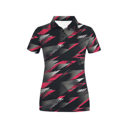 Racing Style Pattern Print Design A04 Women's Polo Shirt