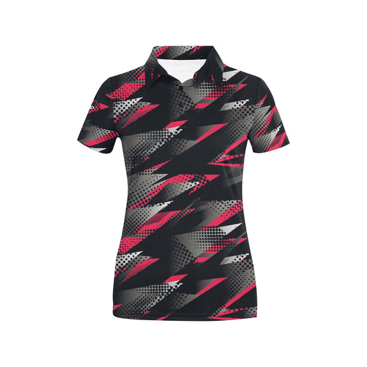 Racing Style Pattern Print Design A04 Women's Polo Shirt