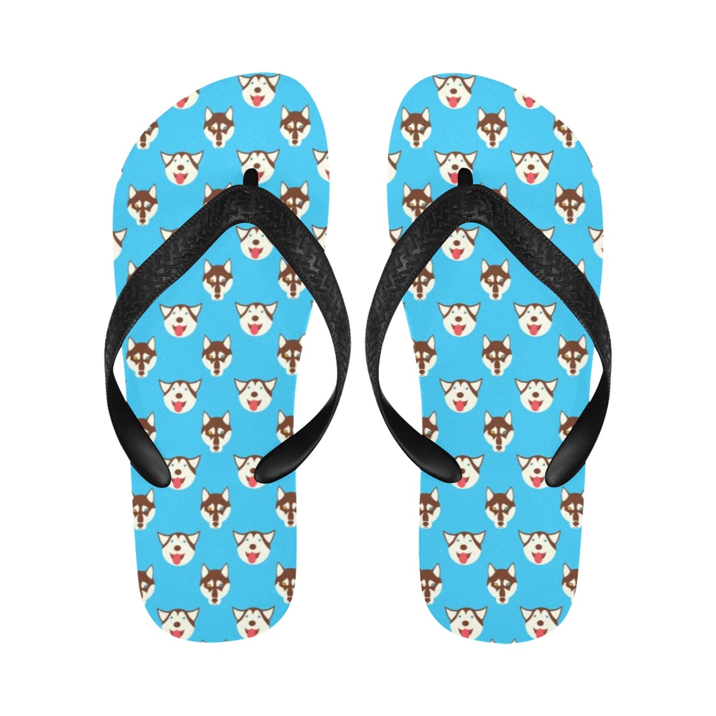 Siberian Huskies Print Design LKS306 Flip Flops