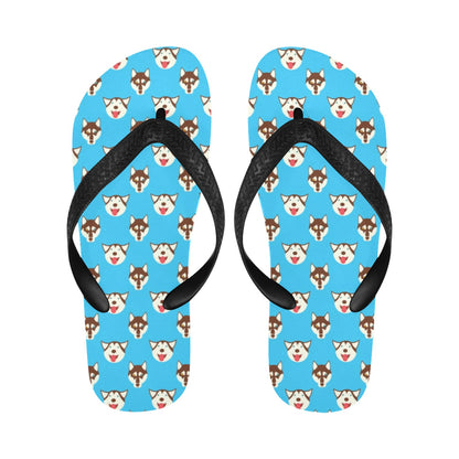Siberian Huskies Print Design LKS306 Flip Flops