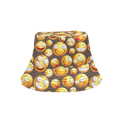 Smiley Face Emoji Print Design LKS303 Unisex Bucket Hat