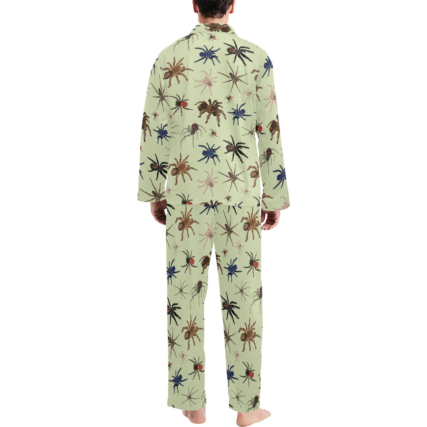 Tarantula Pattern Print Design 02 Men's Long Pajama Set