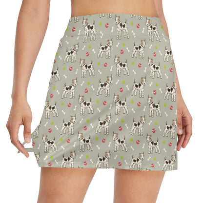 Toy Fox Terriers Print Design LKS301 17" Golf & Pickleball Skort with Pockets