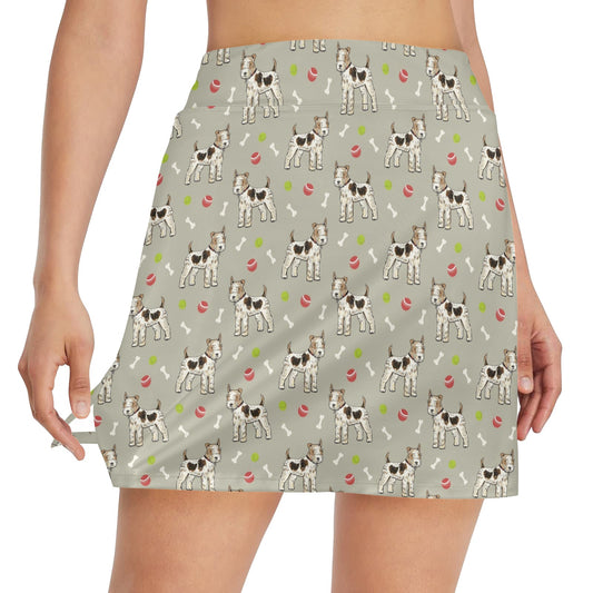 Toy Fox Terriers Print Design LKS301 17" Golf & Pickleball Skort with Pockets