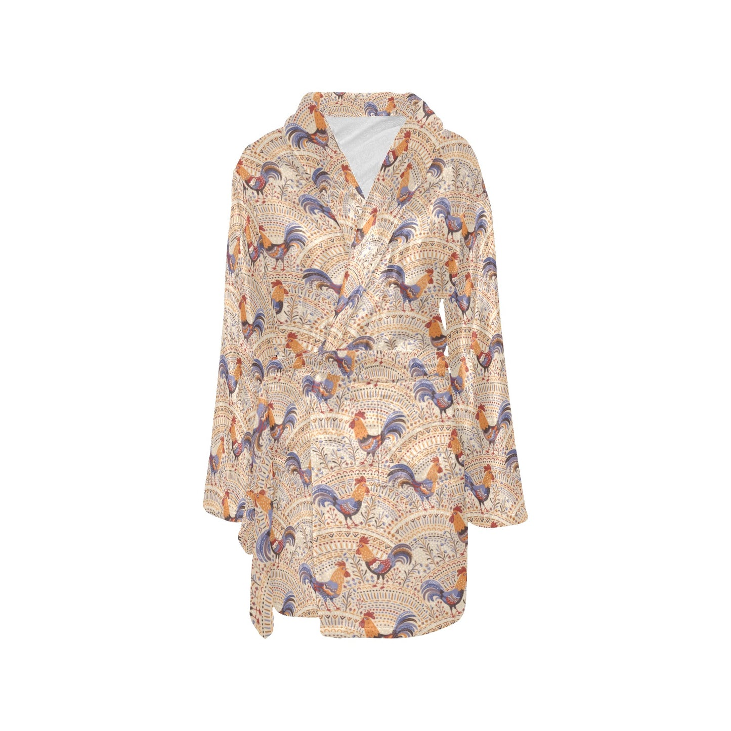 Chicken Boho Style Pattern Women's Fleece Robe