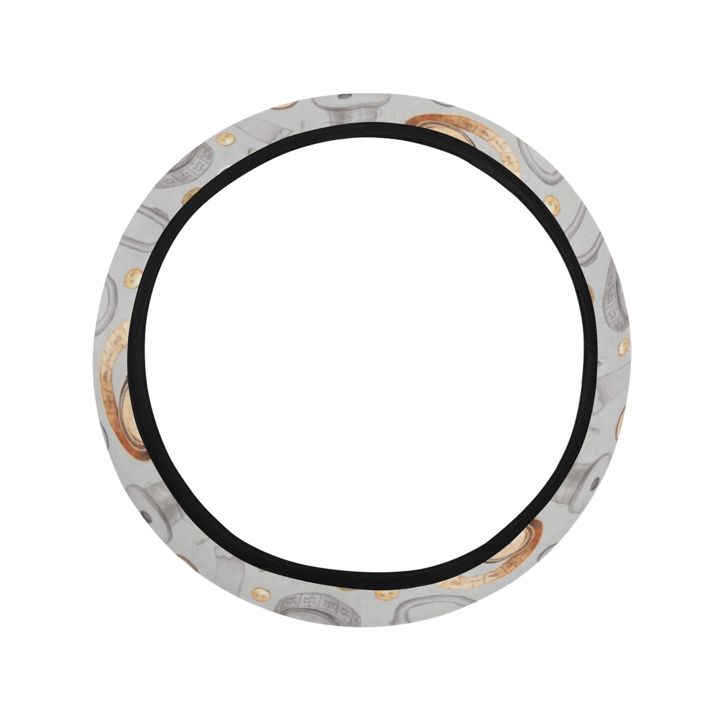 Sewing Equipment Print Design LKS302 Steering Wheel Cover with Elastic Edge