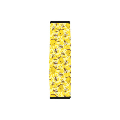 Bee With Honeycomb Print Design LKS302 Car Seat Belt Cover