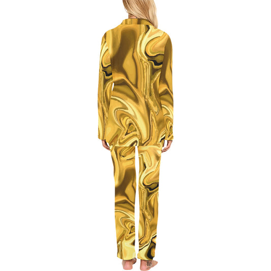 Liquid Pattern Print Design 03 Women's Long Pajama Set