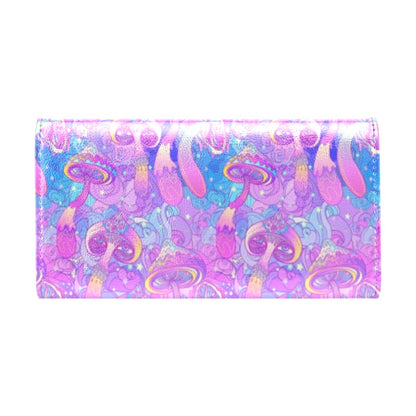 Psychedelic Trippy Mushroom Print Women's Trifold Wallet