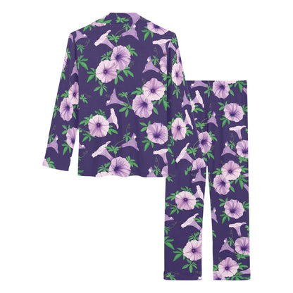 Morning Glory Pattern Print Design MG01 Women's Long Pajama Set