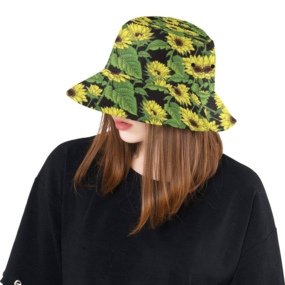 Sunflower Print Design LKS3010 Unisex Bucket Hat