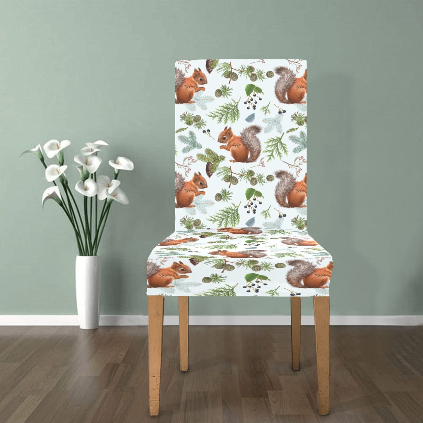 Squirrel Print Design LKS308 Dining Chair Slipcover