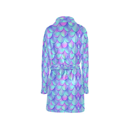 Mermaid Tail Design Print Pattern Women's Fleece Robe