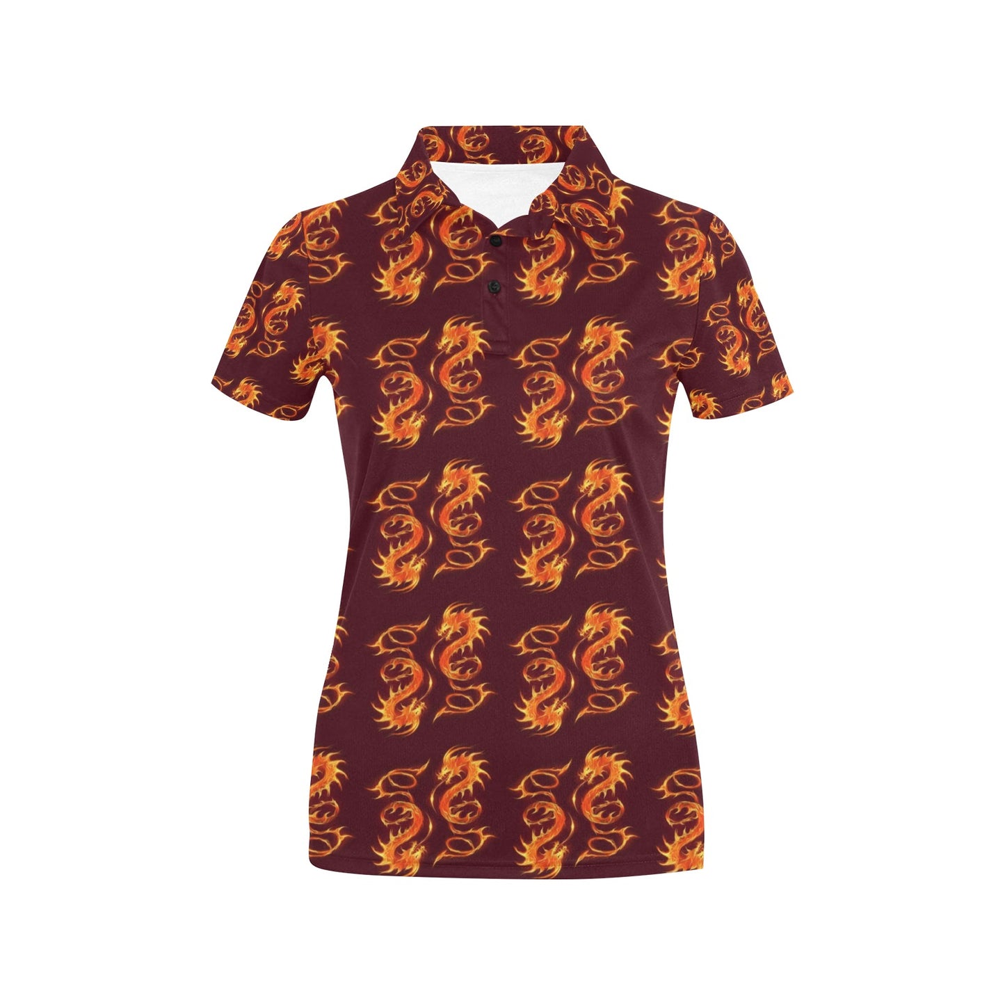 Dragons Fire Design Women's Polo Shirt
