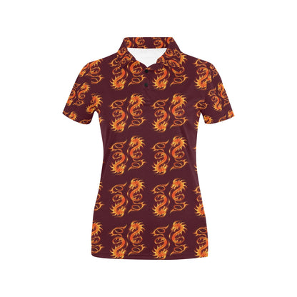Dragons Fire Design Women's Polo Shirt