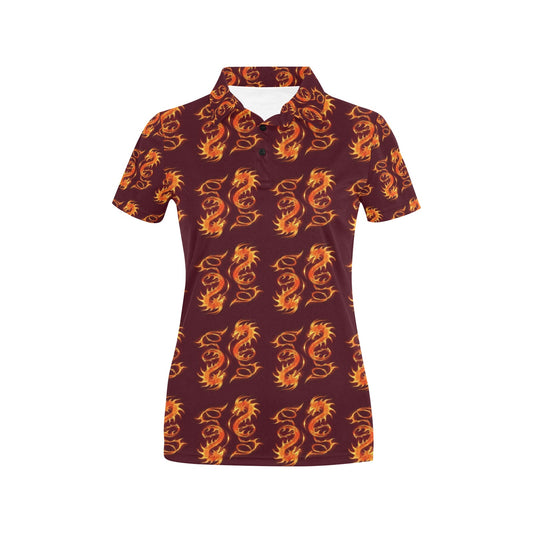 Dragons Fire Design Women's Polo Shirt