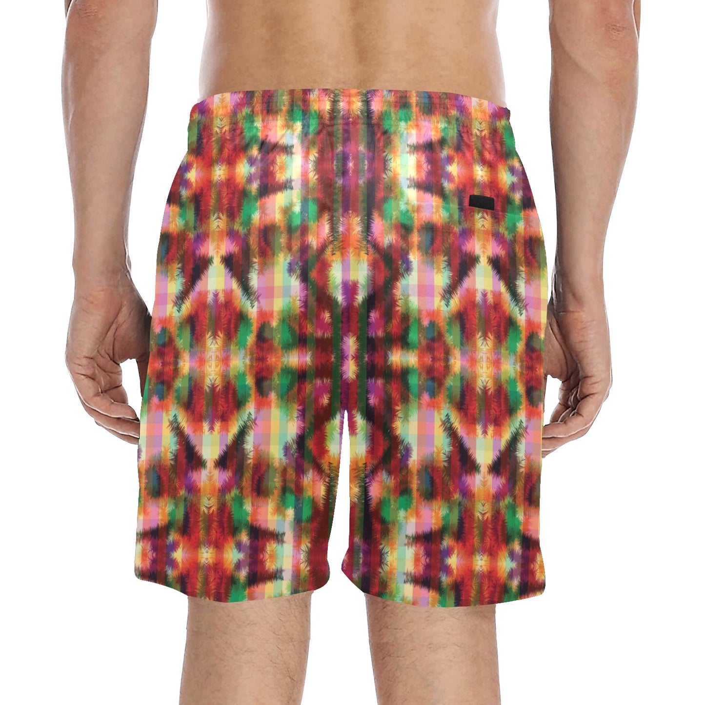 Tie Dye Print Design LKS301 Men's Swim Trunks Beach Shorts