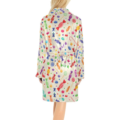 Candy Pattern Print Design 04 Women's Fleece Robe