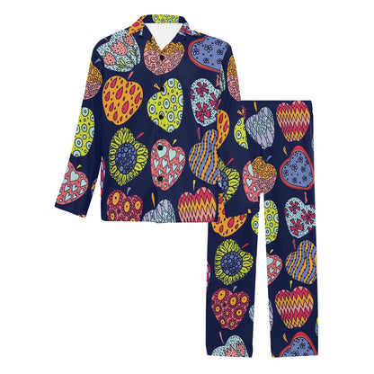 Apple Pattern Print Design AP05 Men's Long Pajama Set